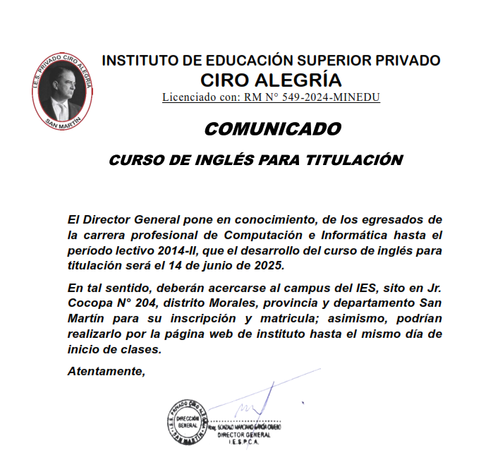 COMUNICADO SIN IMAGEN